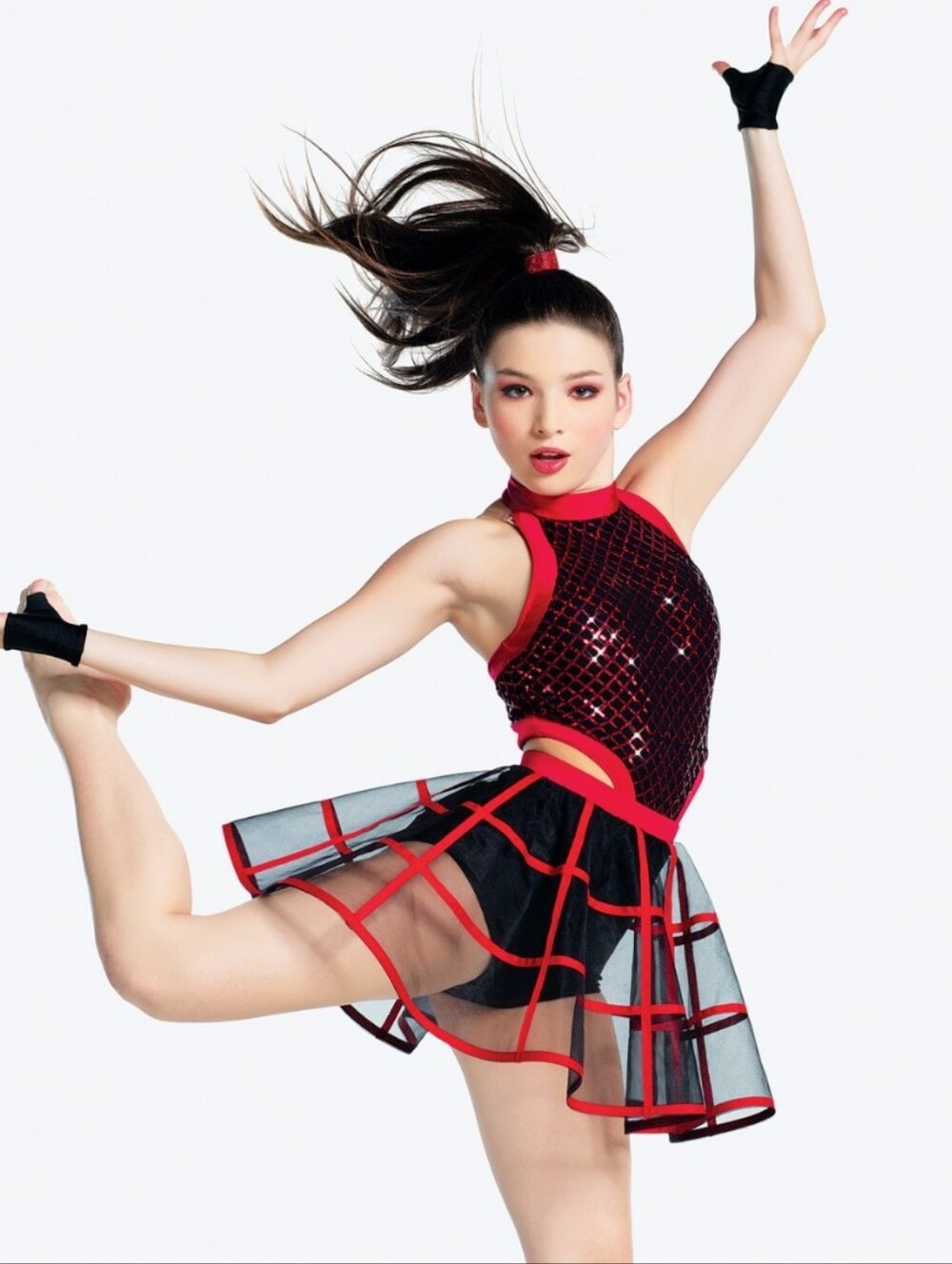 Revolution Red Sequin Dance Skirted Leotard - Women